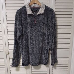 True Grit Cord Fleece Pullover Charcoal Size Small SO SOFT